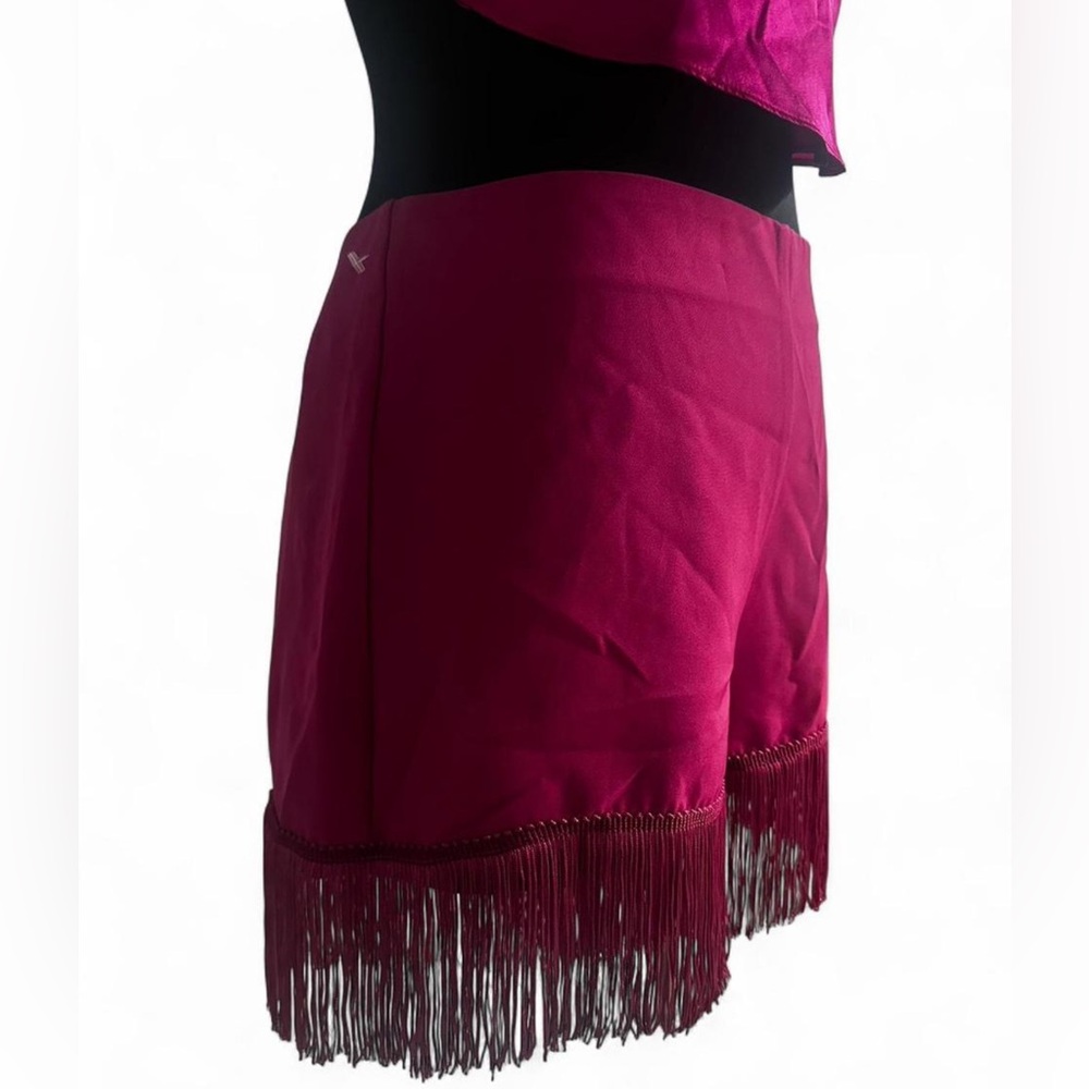 Sincerely Jules high-rise pink fringe shorts